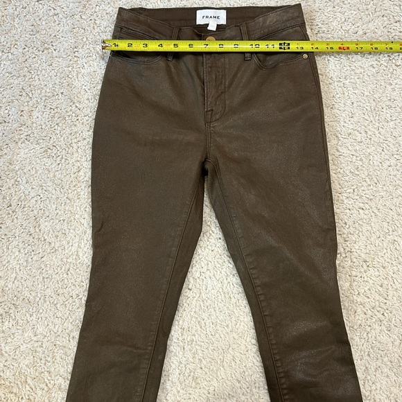 FRAME 25 Le High Skinny Coated cropped pants in EUC - Picture 7 of 13